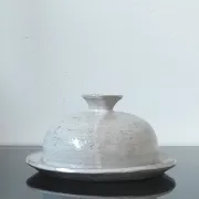 Beurrier artisanal vintage en céramique