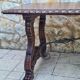Table espagnole en chêne massif sculpté et fer forgé