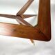 Vintage Italian Table in Wood and Brass by Turin School, 1950s