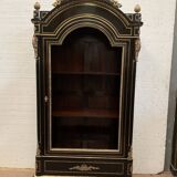 Vitrine d'apparat Napoléon III en bois noir et bronze ciselé doré XIX siècle