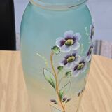 Glass vase with enamel flowers circa 1900
