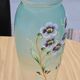 Vase verre et émail fleurs vers 1900