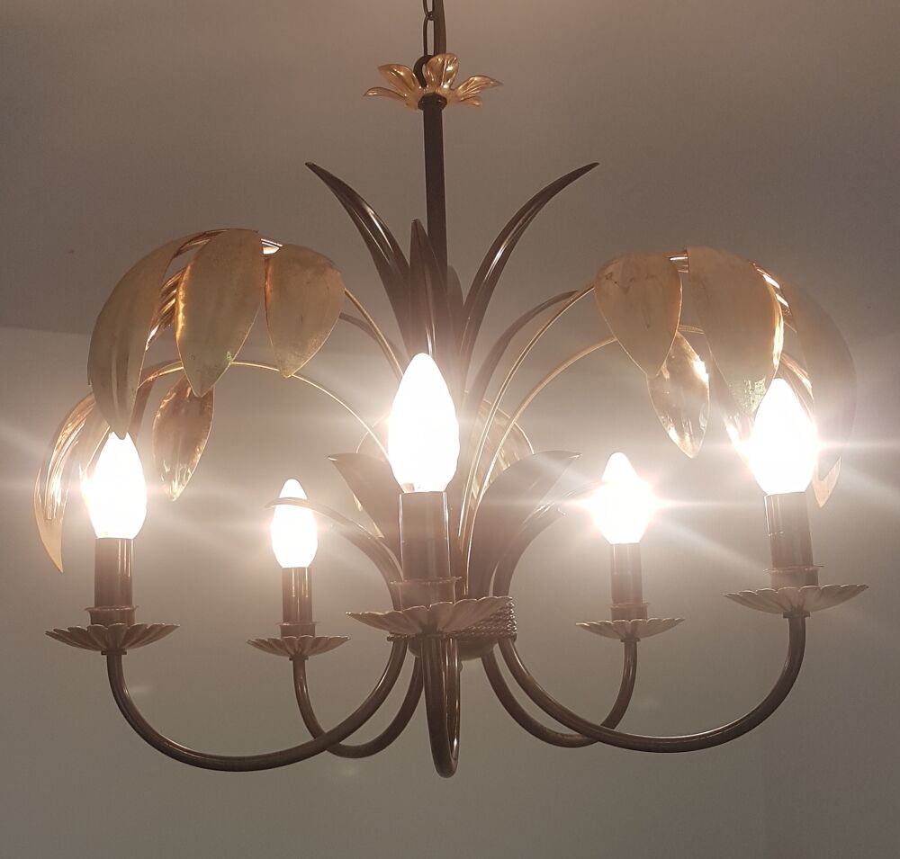 70s metal chandelier