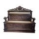 19th century carved wooden chest bench