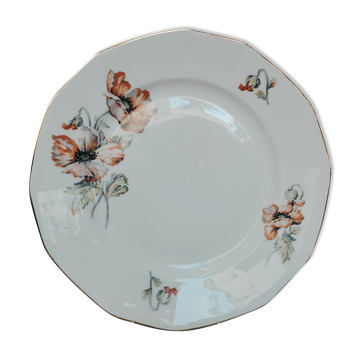 Porcelain dish with poppies