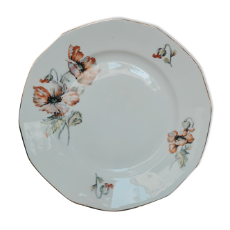 Plat en porcelaine aux coquelicots