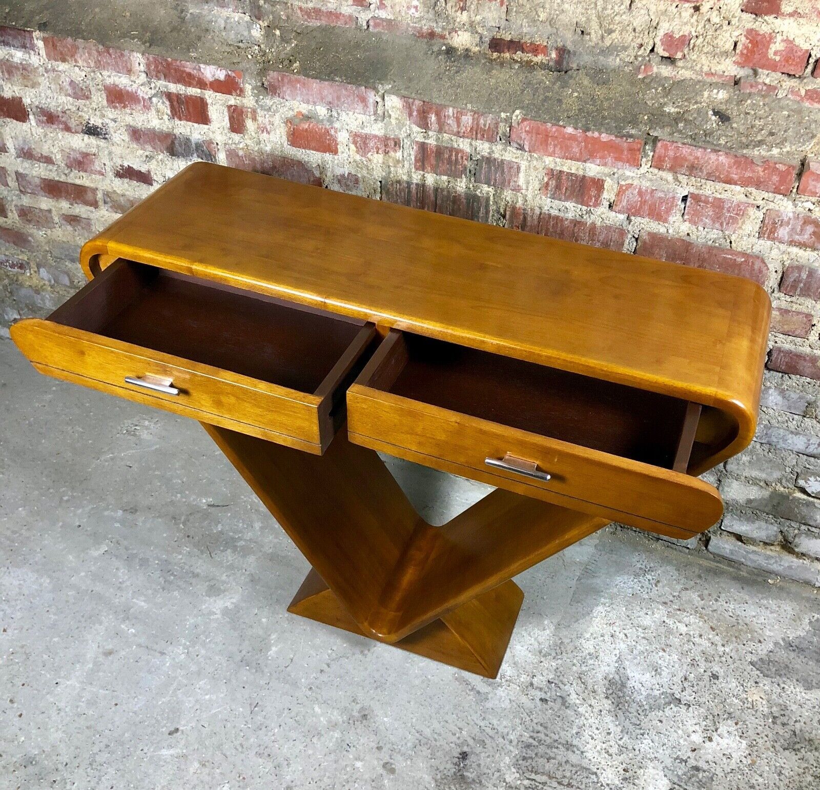 Art deco style console with 2 drawers