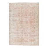 Tapis vintage turc rose et beige fait main
