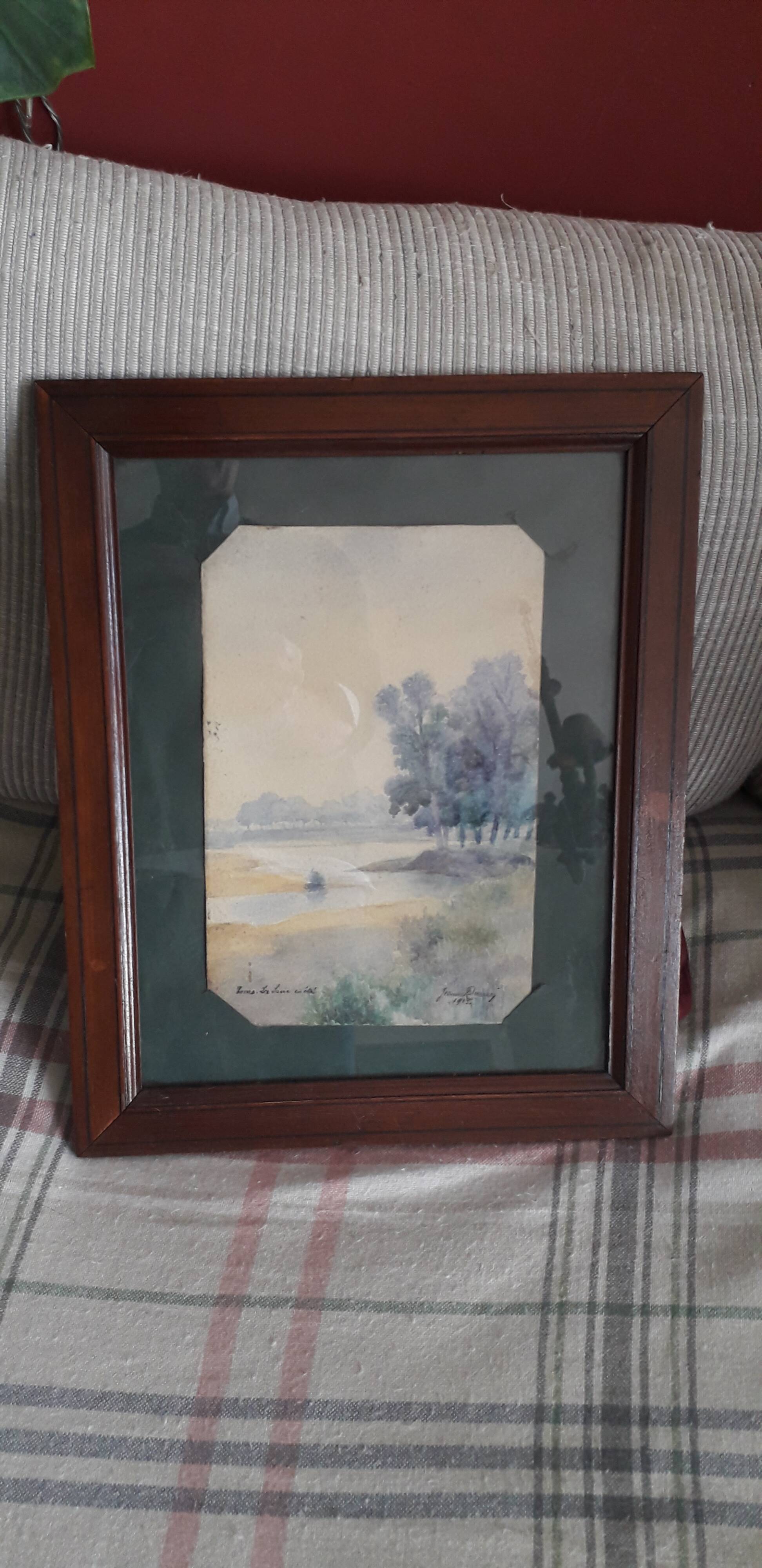 Ancient painting depicting a landscape