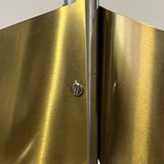 Italian Floor Lamp in Brushed Steel and Brass, 1970s