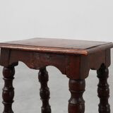 19th Century oak rectangular joint stool or table with turned legs, France