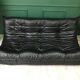 Black leather three seater sofa Togo by Ligne Roset