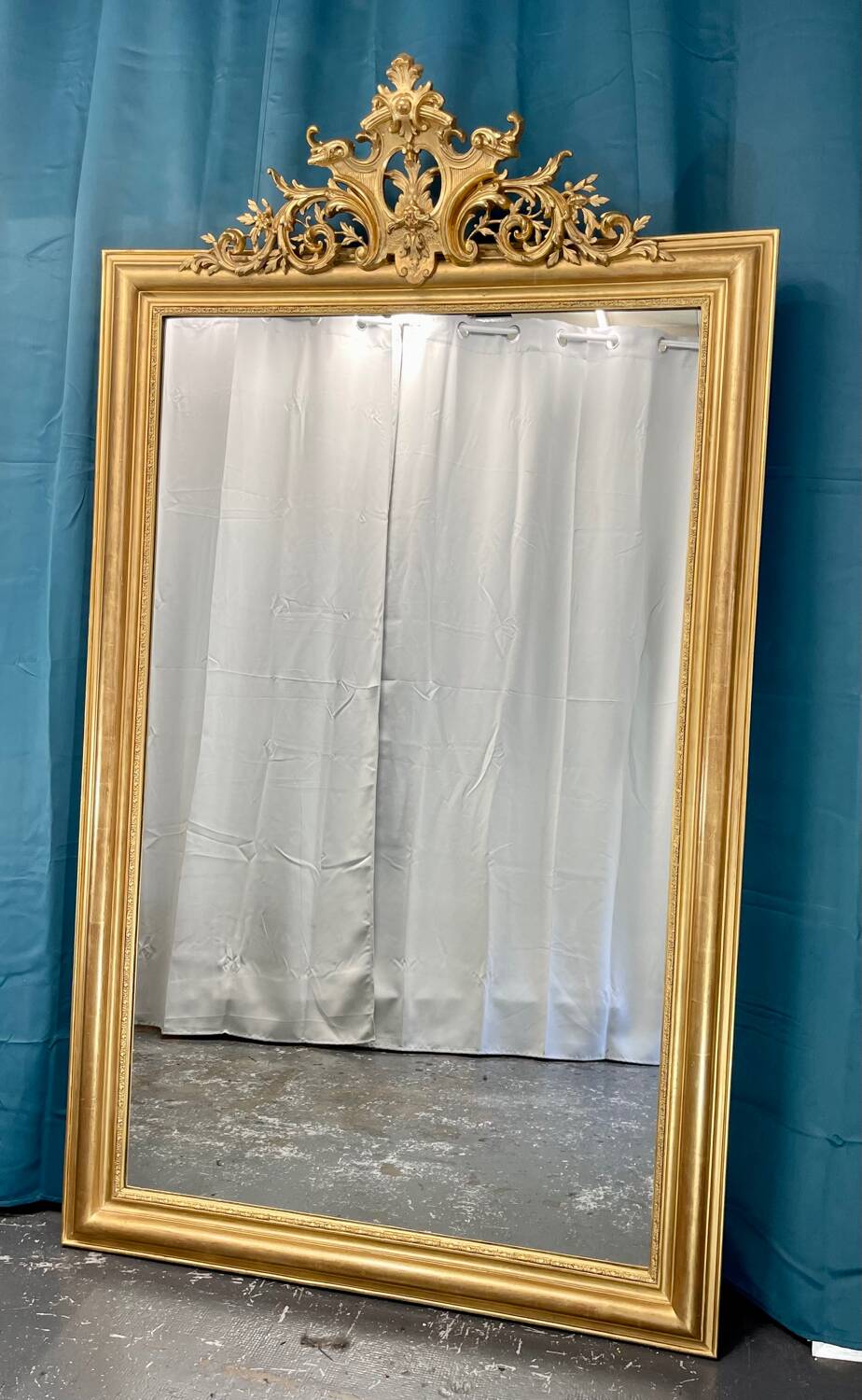 Large old 19th century mirror high 196x 112 cm superb condition