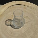 Ribbed glass ball vase