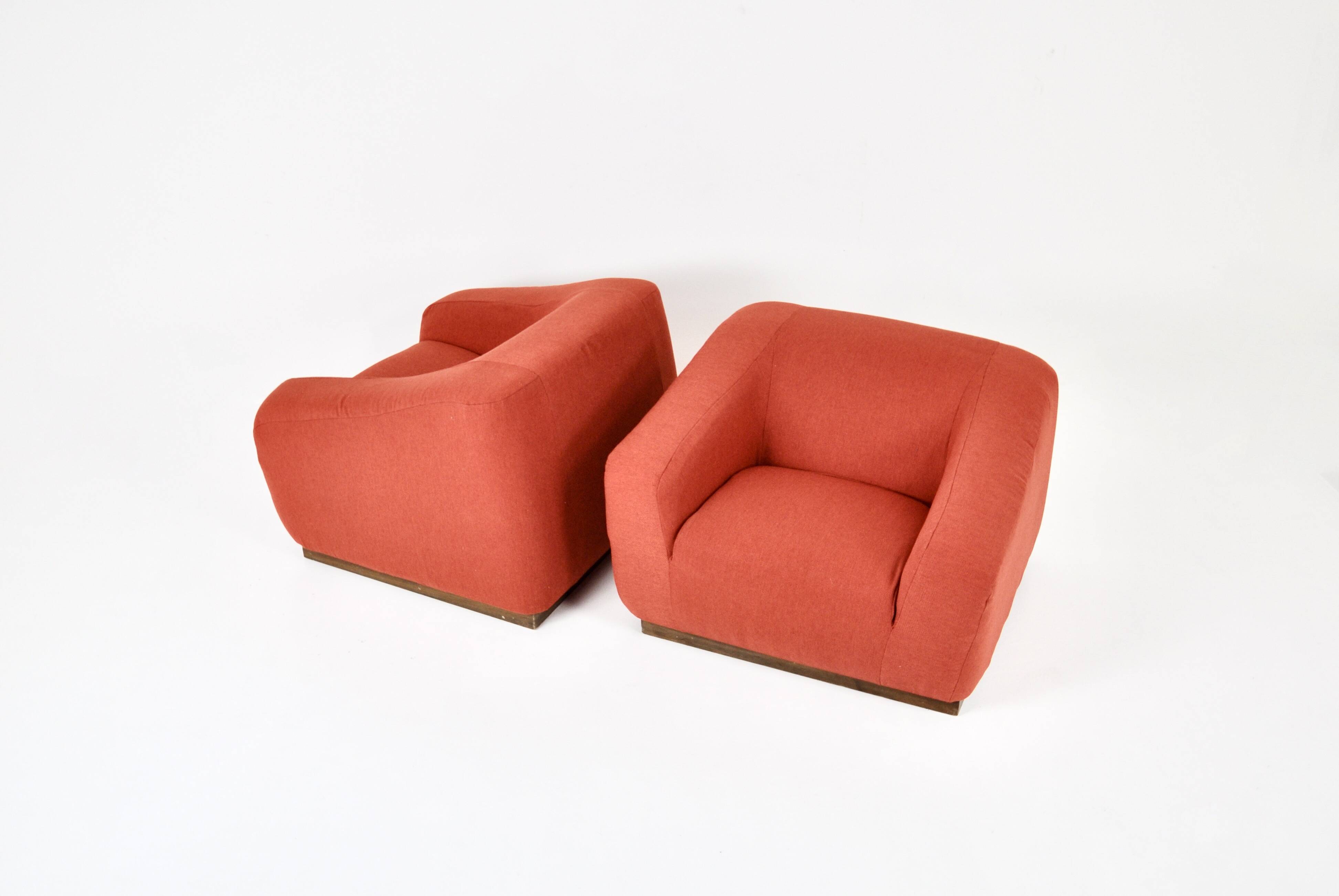 Pair of Italian armchairs, 1970s