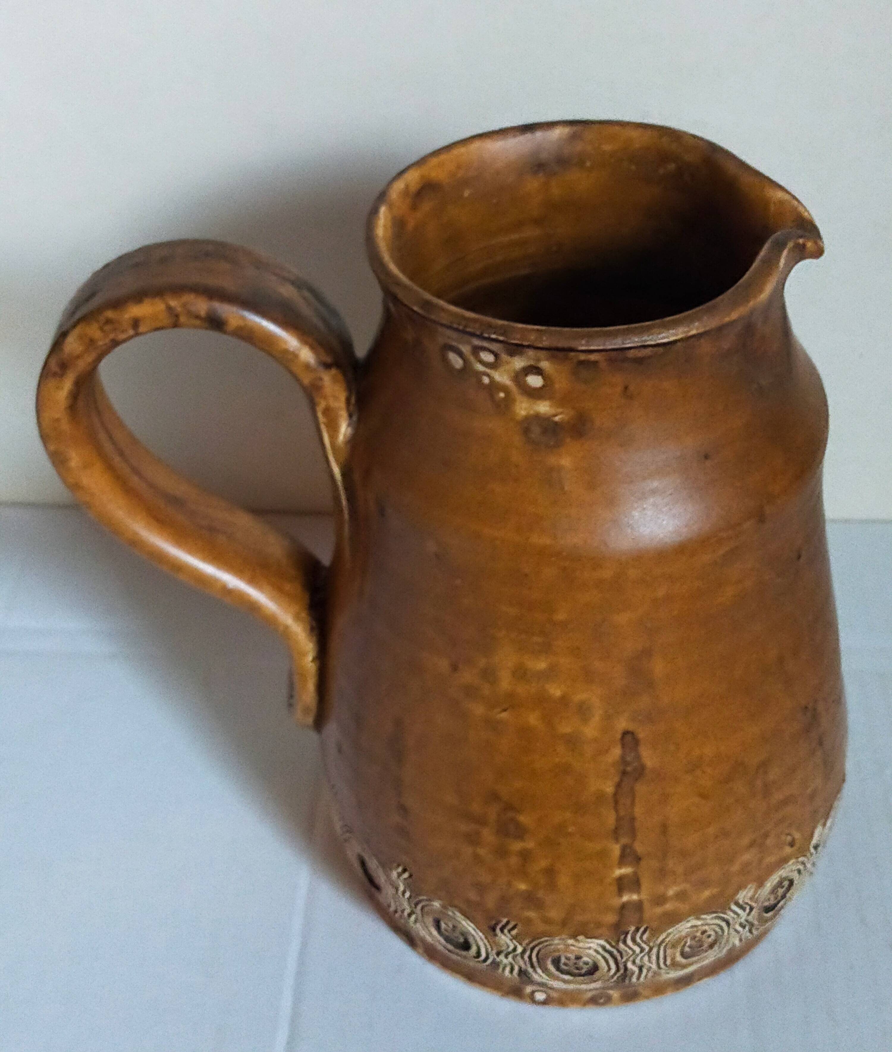 Ceramic potter's pitcher by F.CHEDEVILLE 20th century