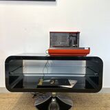 Side table with tulip base in chrome