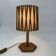 Rattan Table Lamp with Crosshatch Shade, Attributed to Louis Sognot,