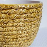 Vintage “rope” slip ceramic planter