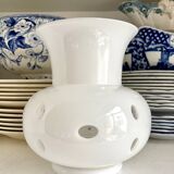 Vase balustre overlay en opaline blanche