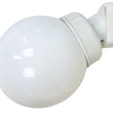 Vintage White Porcelain Wall Light with Milk Glass, 1960s