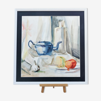 Vintage Still Life Watercolour Framed - 'The Teapot'