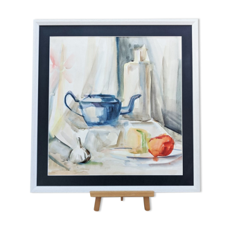 Vintage Still Life Watercolour Framed - 'The Teapot'