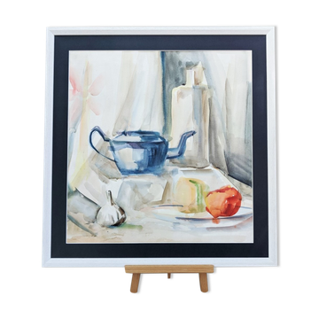 Aquarelle vintage nature nature encadrée 'The Teapot'