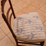 Antique Louis-Philippe chair in solid wood, 19th century, with restored seat.