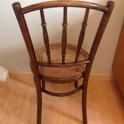 Chaise bistrot Fischel avec assise cannée vintage années 20/40