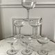 Set of 6 glasses of 20s crystal champagne with border