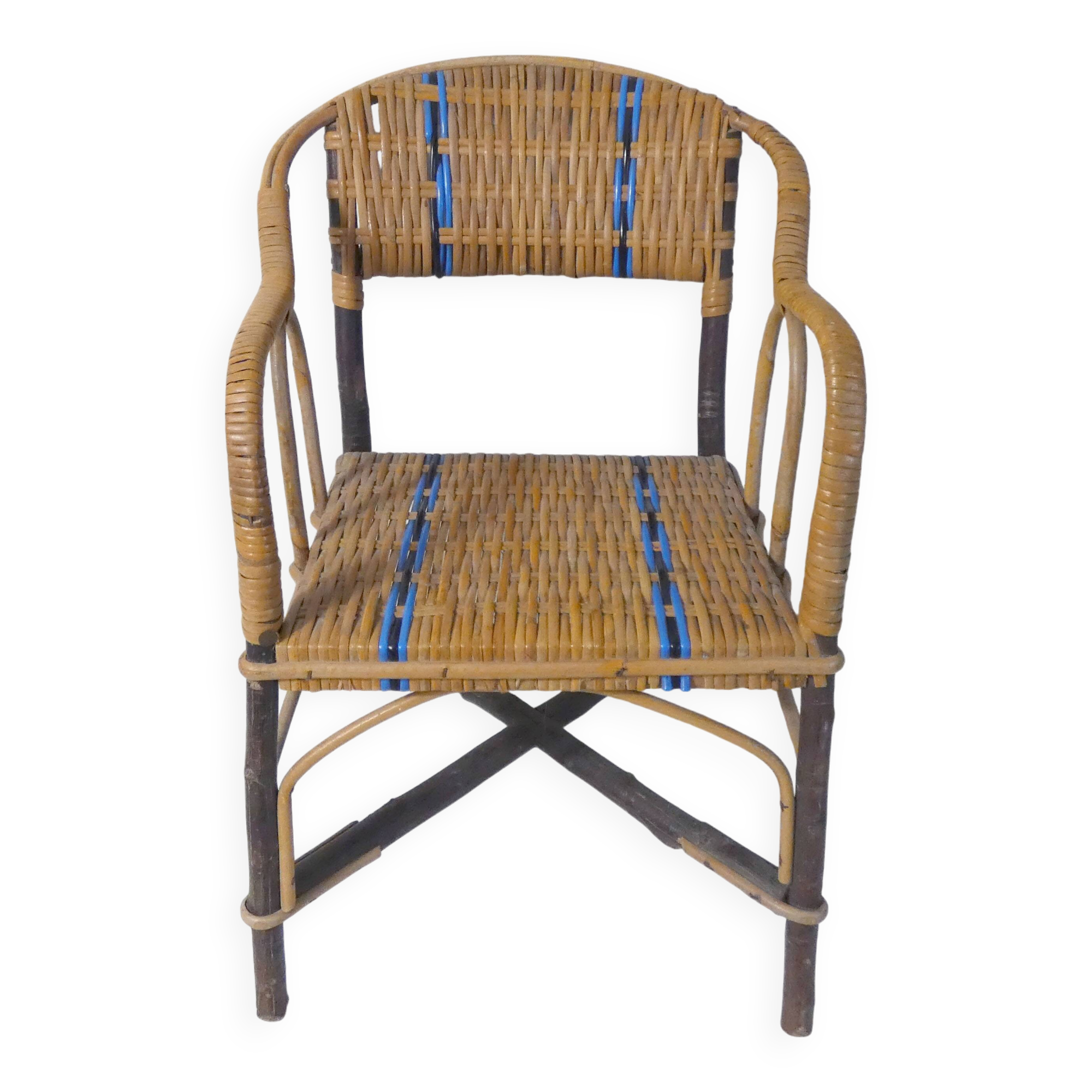 vintage rattan armchair for children