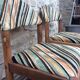 Paire chaises bois et tissu