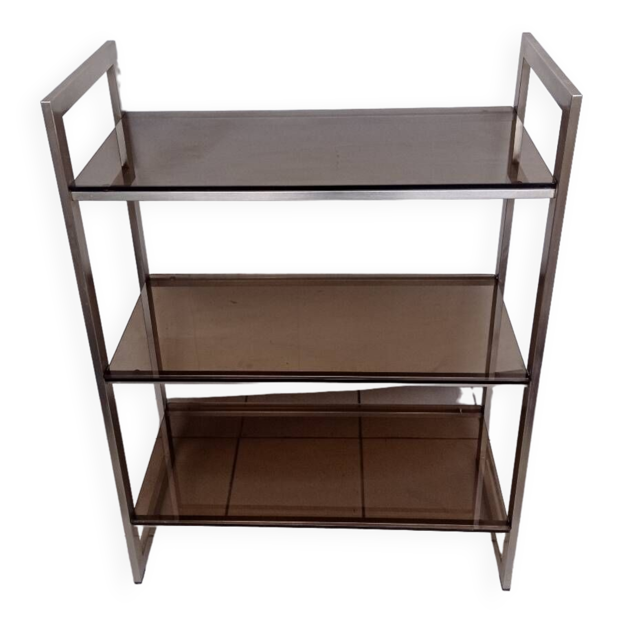 Metal and smoked glass shelf