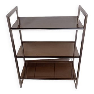 Metal and smoked glass shelf