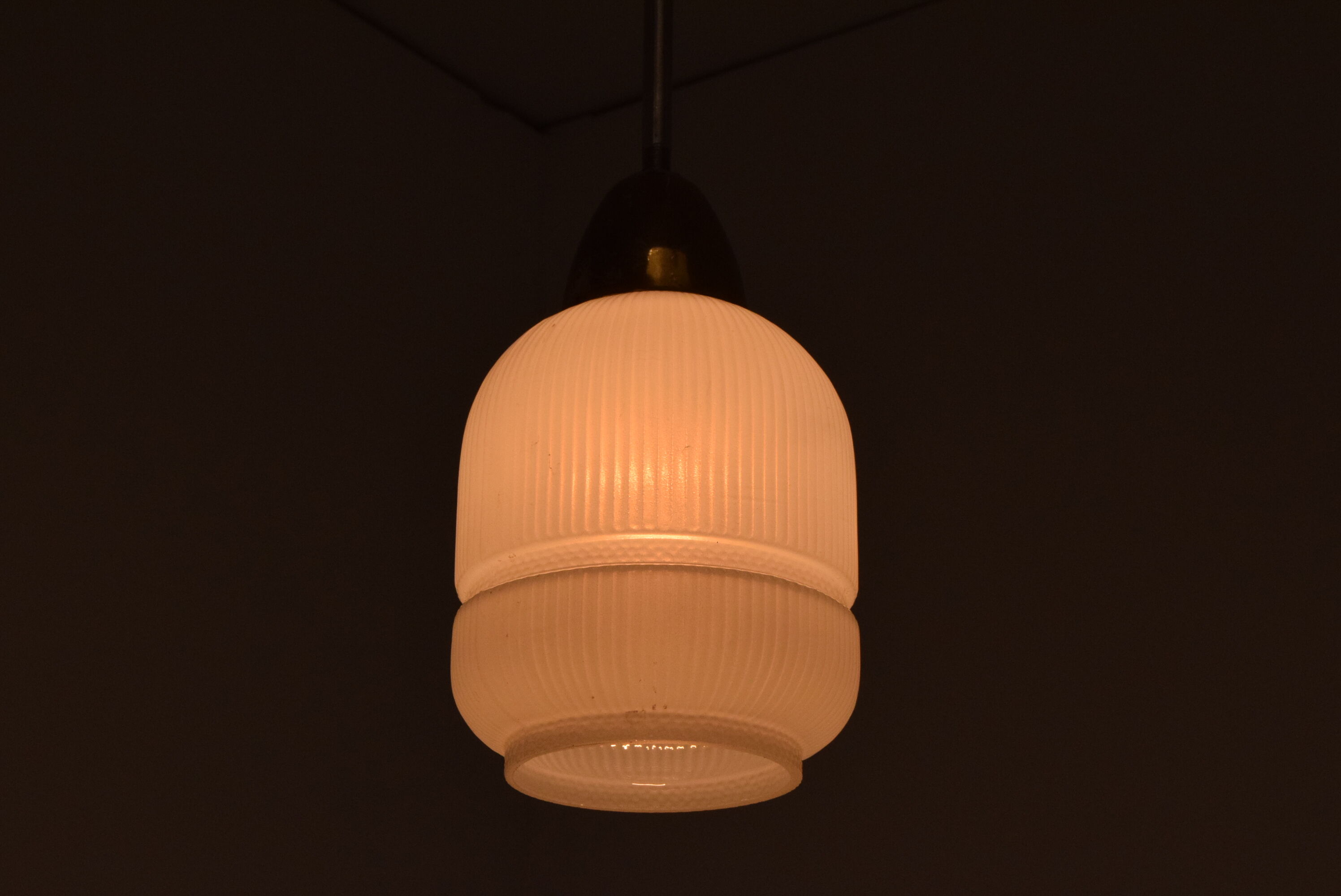 Mid-century Glass Pendant,1970's.