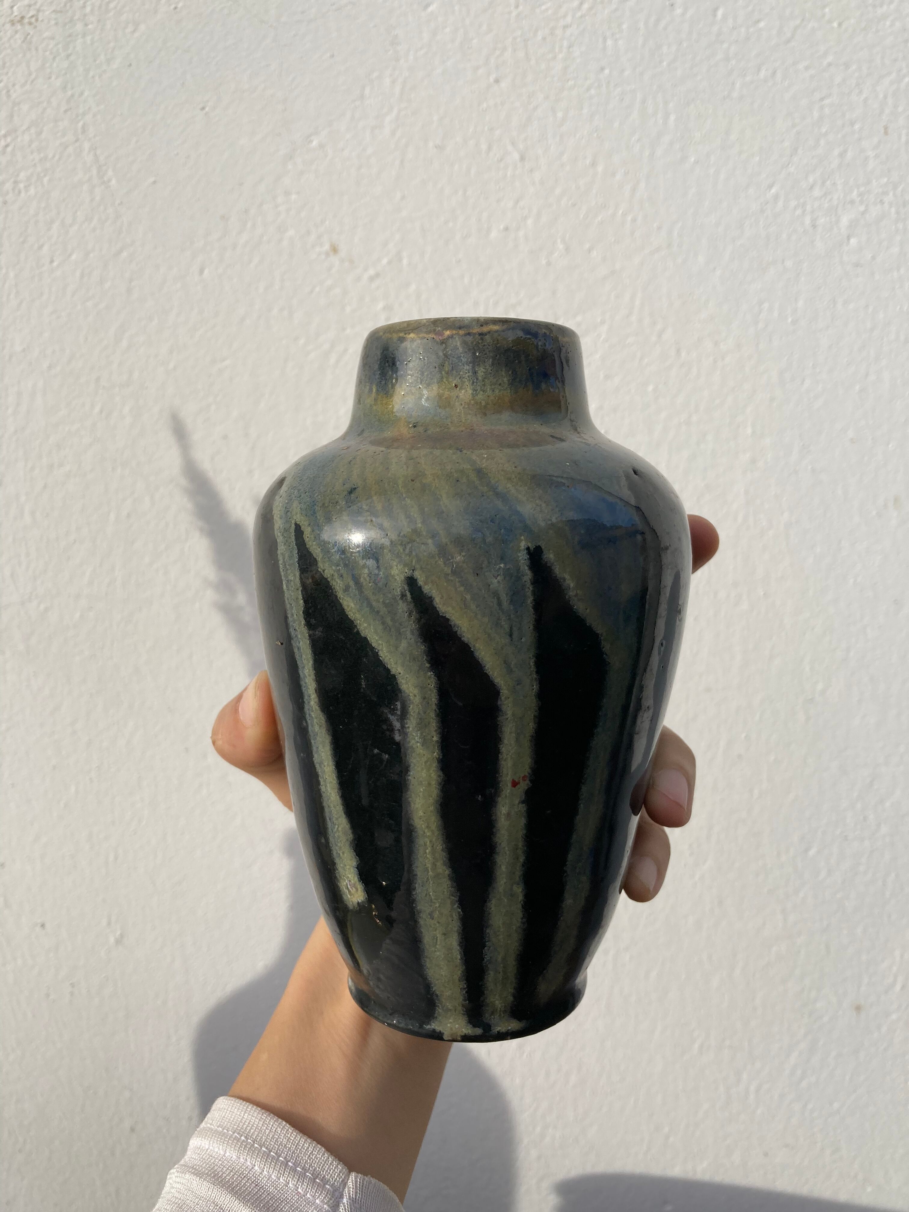 Art Deco stoneware vase signed Jean Pointu, 1920 Saint Amand en Puisaye