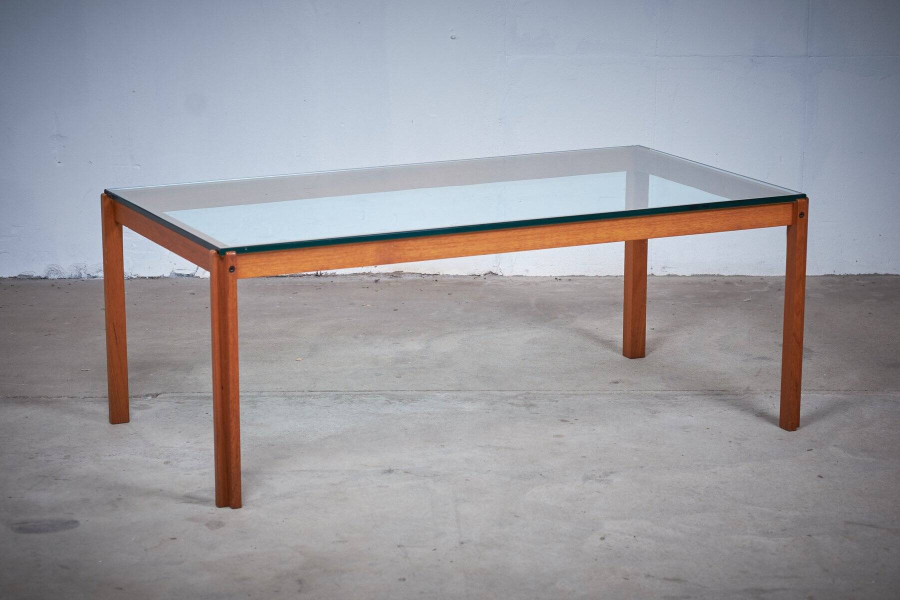 Teak and Glass Coffee Table, Denmark, 1960s