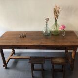 Farm table with stowed