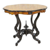 Antique Walnut Side Table with Veneered Top, 1890s