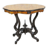 Table d'appoint en noyer ancien avec plateau en placage, années 1890