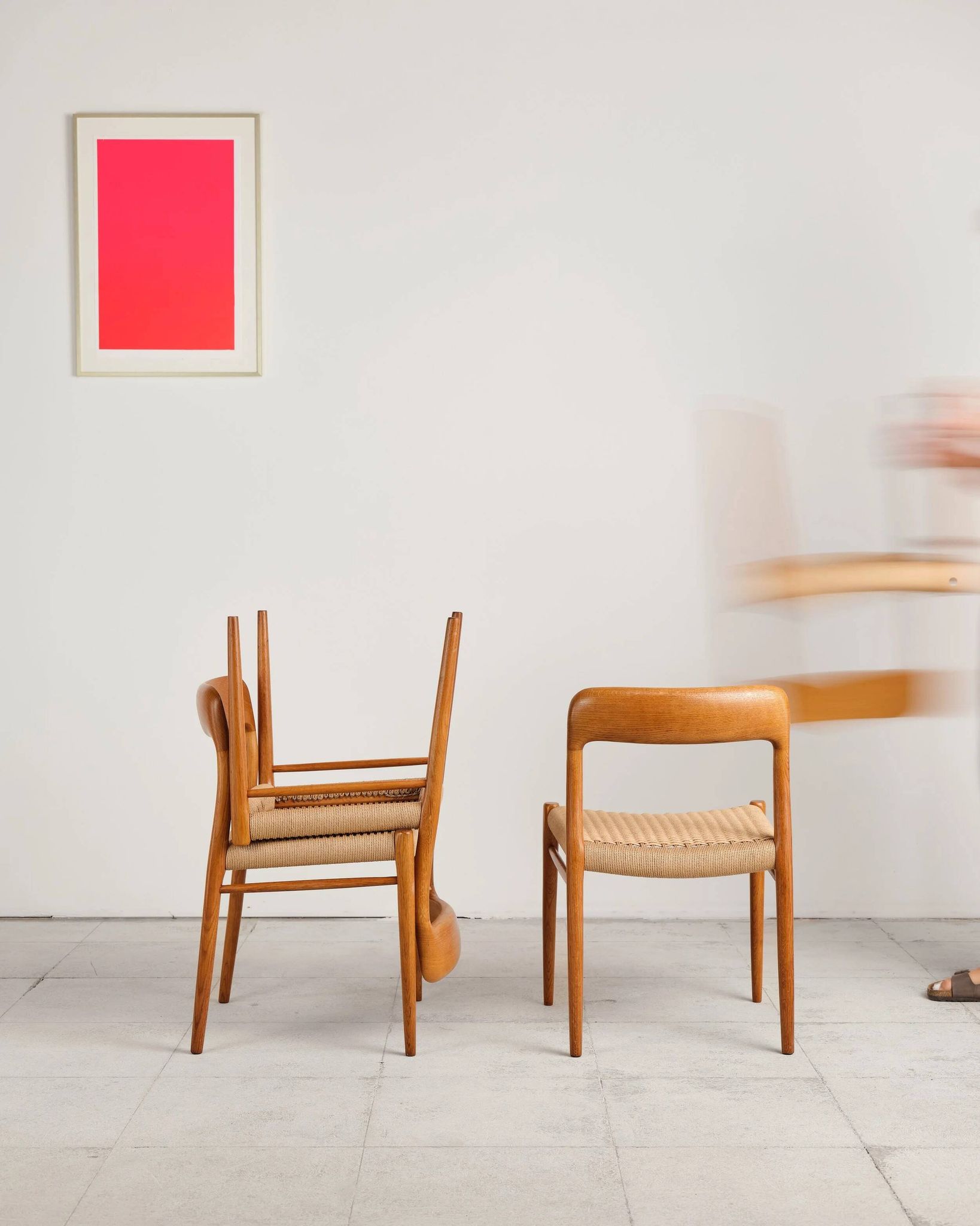 Set of 4 chairs model 75 in oak, Niels O. Møller, Denmark, 1950s