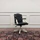 Classic English White Chesterfield Office Chair