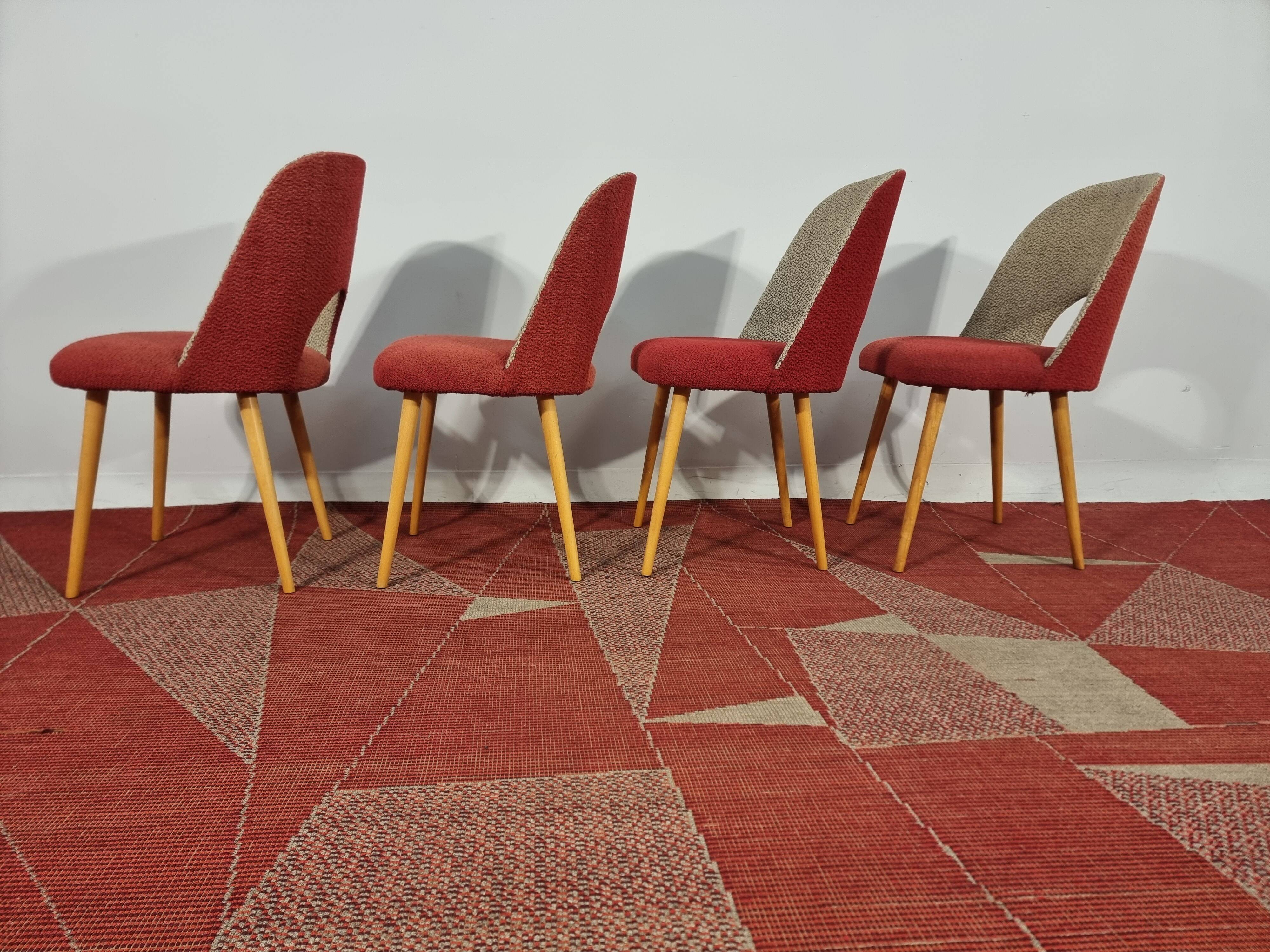 Dining Table and Chairs, 1960s, Set of 5