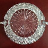 Large crystal bowl with 2 handles, diameter 23 cm, height 9.6 cm