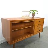 Fineer dressoir met draaibare bar en lades, barkast