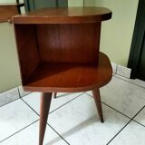 Vintage oak tripod bedside table