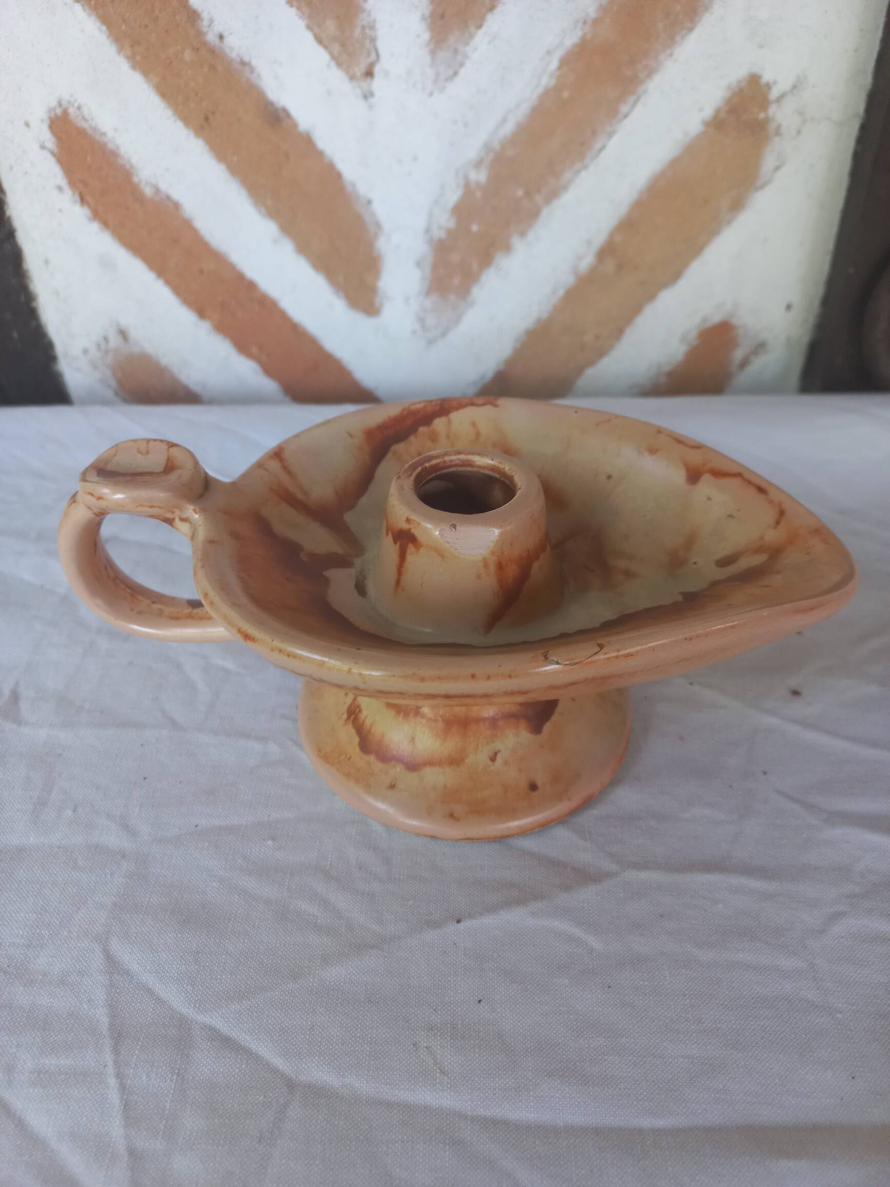 Bougeoir vintage forme lampe Aladin stylisé