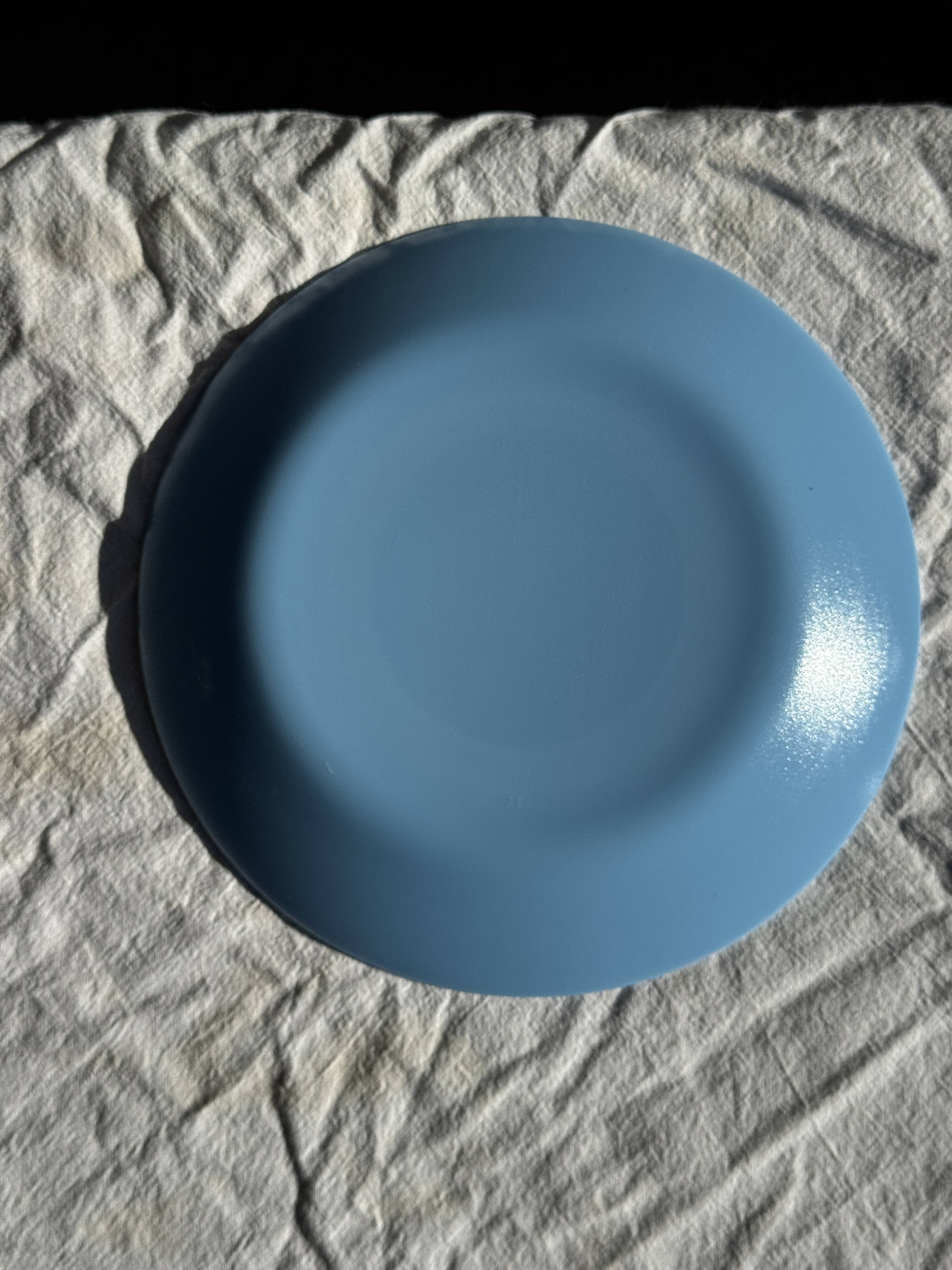 Set of 6 vintage blue dessert plates D18 (1)