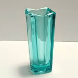 Postmodern Thick Teal Blown Glass Vase #472 by Jiri Zejmon, Czech Republic